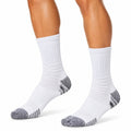 Sportsocken Größe 43-46 aus Textil in Weiß Grau für Training mit geripptem Schaft