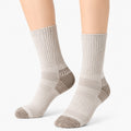 Sportsocken Größe 35-38 Beige gerippt mit verstärkter Ferse und Spitze