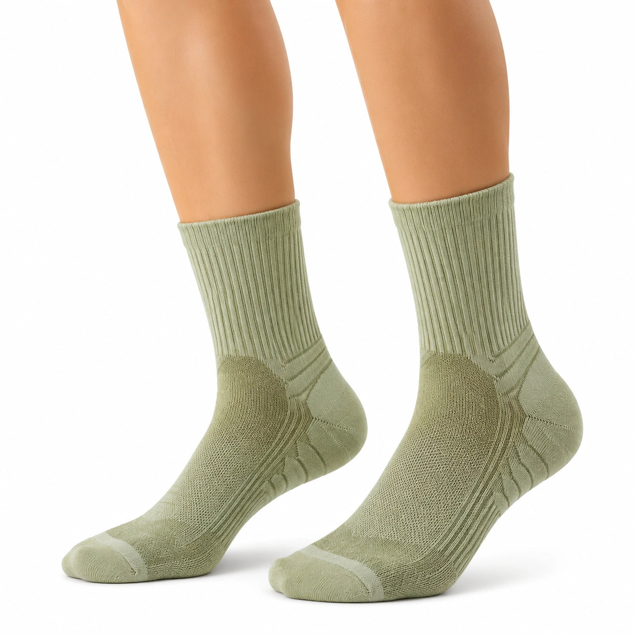 Socken Größe 35-38 olivgrün gerippt für Alltag und Sport
