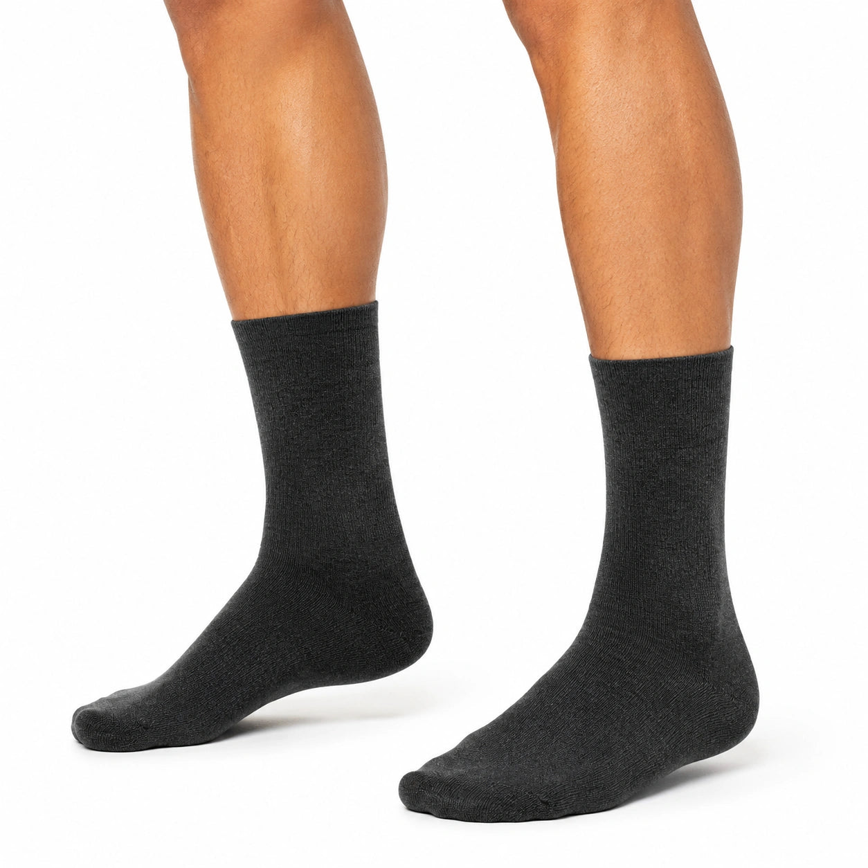 Socken Größe 43-46 aus Textil in Anthrazit für Alltag mit geripptem Schaft