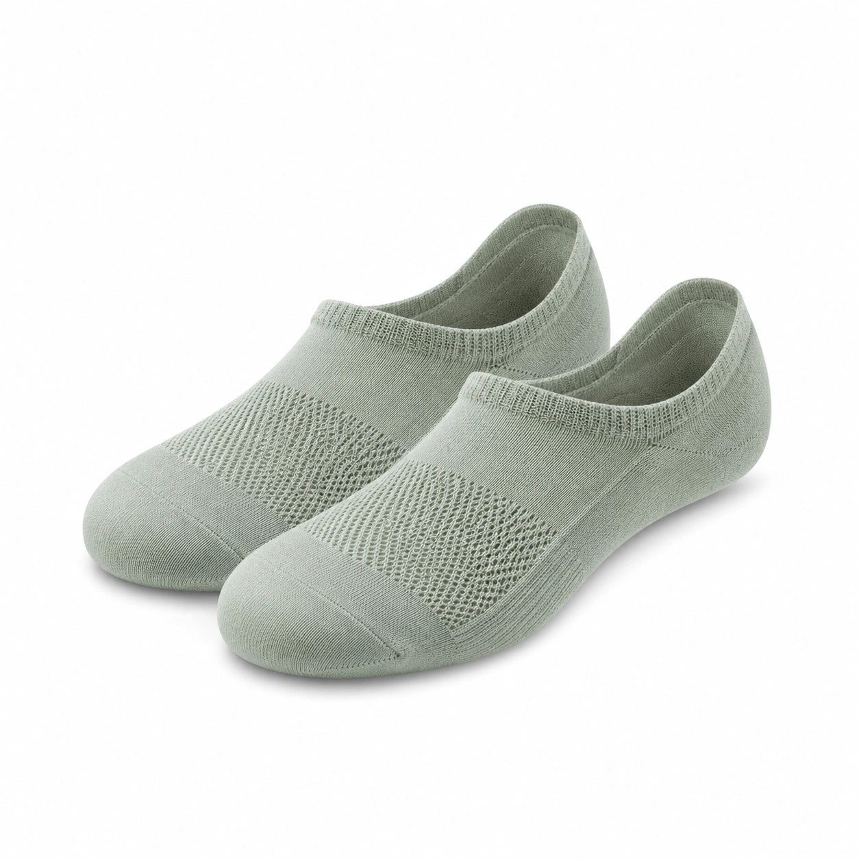 Sneakersocken Größe 35-38 aus Textil in Salbeigrün mit atmungsaktiver Strickstruktur
