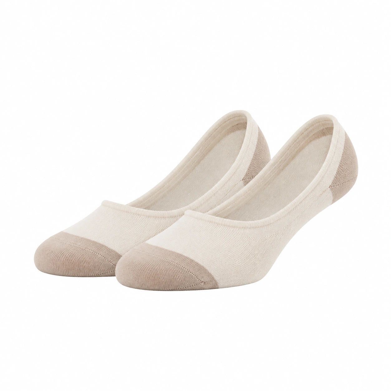 Damen Füßlinge Größe 35-38 aus Textil in Beige mit flachem Schnitt