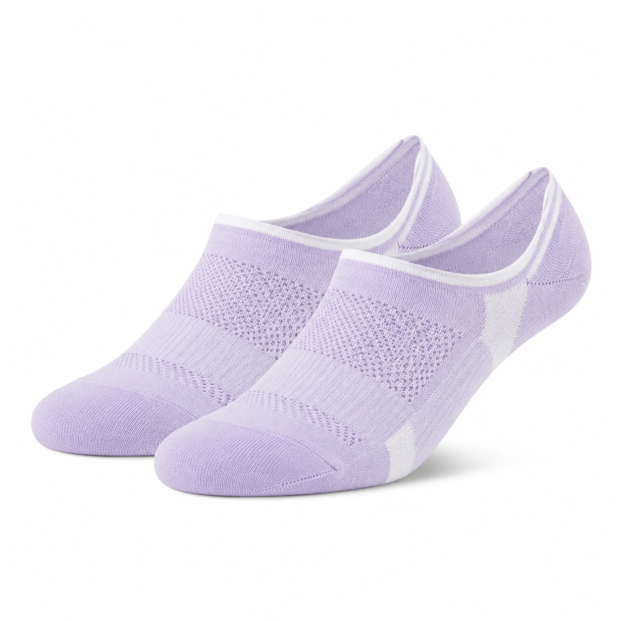 Sneakersocken 35-38 aus Stricktextil in Flieder Weiß atmungsaktiv