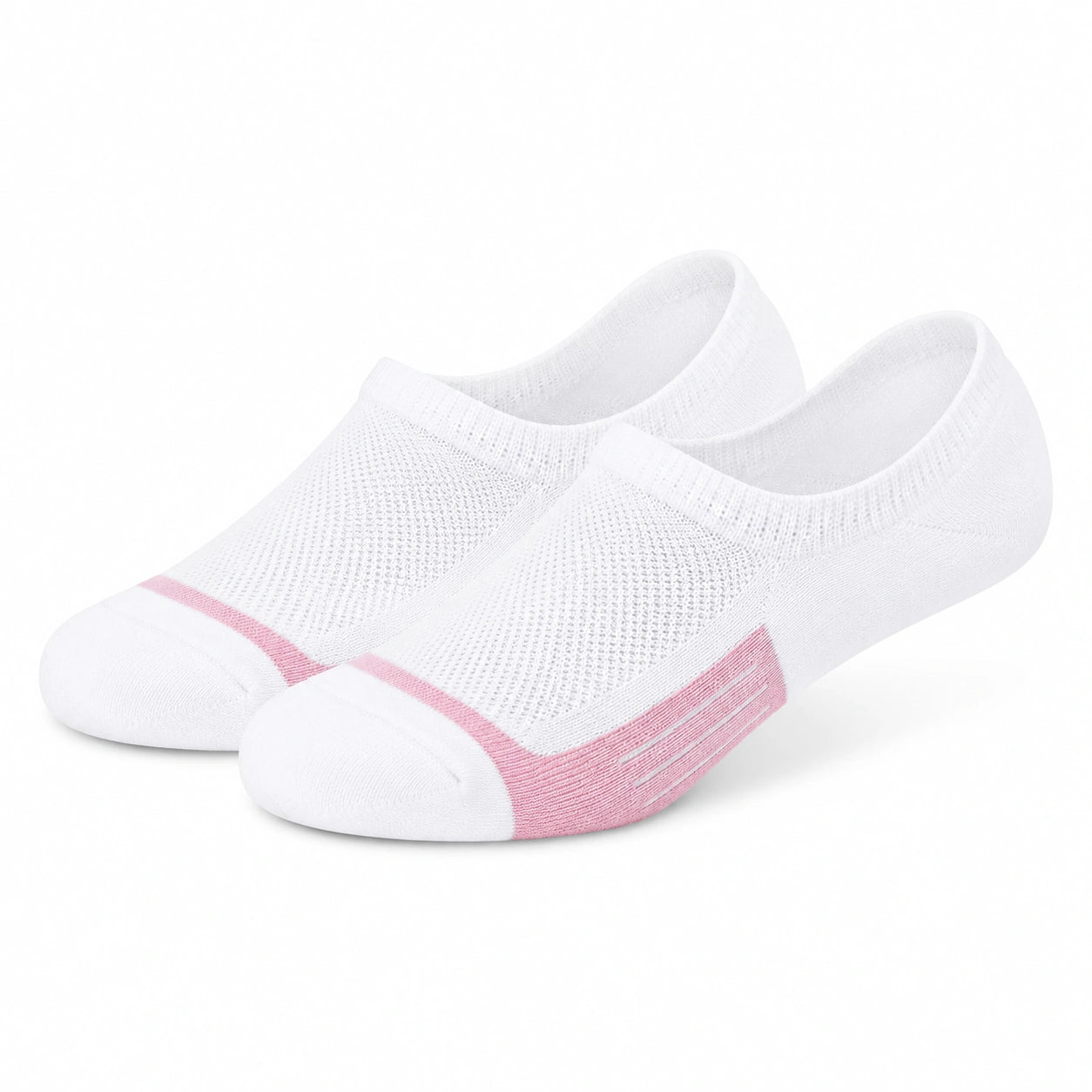Sneakersocken 39-42 aus Textil Weiß Rosa atmungsaktiv