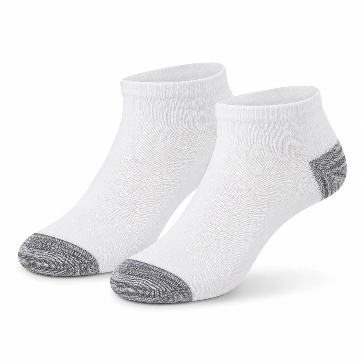 Socken Größe 43-46 aus Textil Weiß Grau mit verstärkter Spitze und Ferse