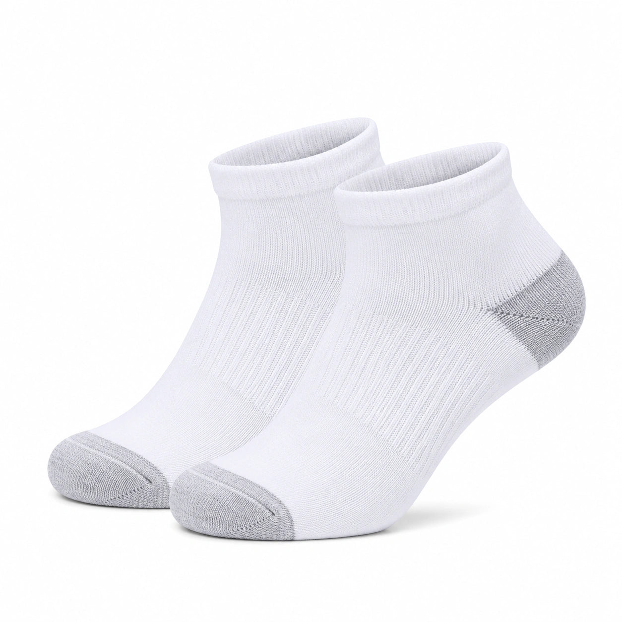 Sneakersocken 43-46 Weiß Grau aus Textil mit verstärkter Zehen- und Fersenpartie