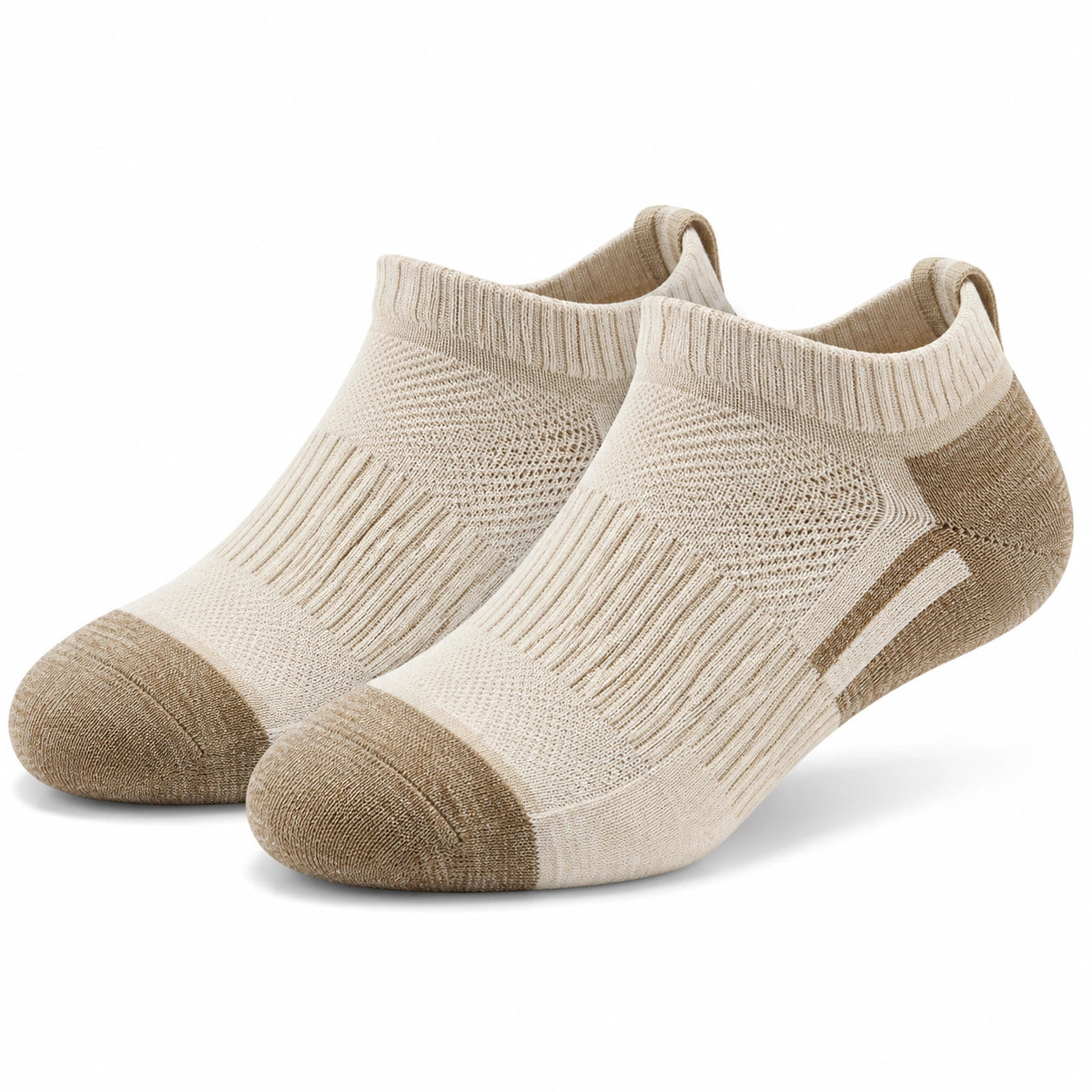 Sneakersocken 35-38 aus Textilstrick in Beige/Braun atmungsaktiv