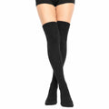 Overknee-Strümpfe 35-38 Schwarz gerippt für Damen